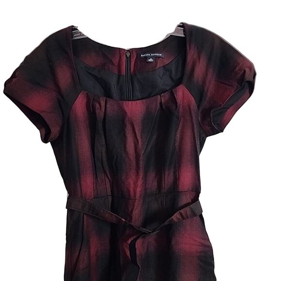 Banana Republic Checkered Wool Dress with Belt, Size 6 - Picture 2 of 8